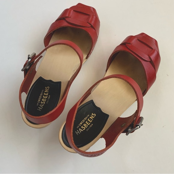 SWEDISH HASBEENS Peep Toe Low Clog Sandal Size 35 - Picture 8 of 15